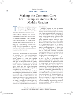 Making the Common Core Text Exemplars Accessible to