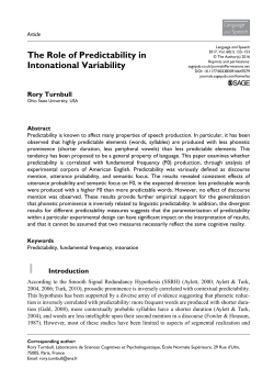The Role of Predictability in Intonational Variability