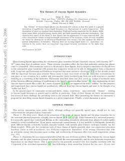 Ten themes of viscous liquid dynamics