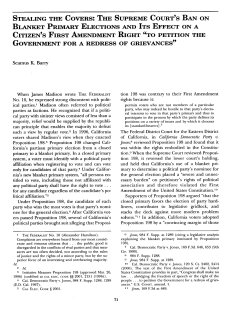 The Supreme Court`s Ban on Blanket Primary Elections and Its Effect