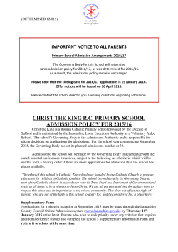 Christ The King RC Primary School Burnley 17 March 2014