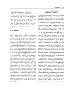 FORGIVENESS Forgiveness Distinguished From Related Constructs