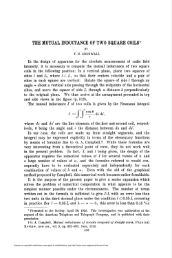 the mutual inductance of two square coils