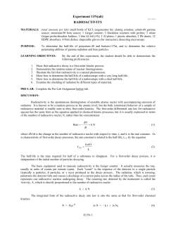 Experiment 13N(alt) RADIOACTIVITY t