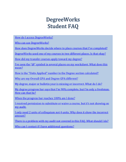 DegreeWorks Student FAQ