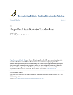 Happy Rural Seat: Book 4 of Paradise Lost