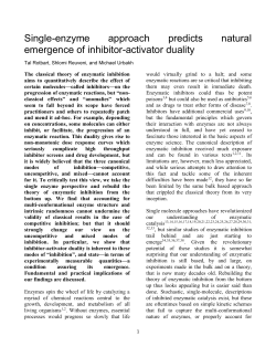 Single-enzyme approach predicts natural emergence of inhibitor