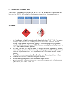 5.1 Characteristic Hazardous Waste In the code of Federal