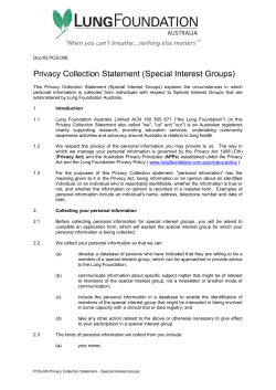 Privacy Collection Statement (Special Interest Groups)