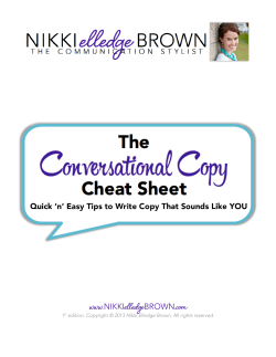 Conversational Copy Cheat Sheet
