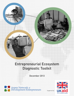 Entrepreneurial Ecosystem Diagnostic Toolkit
