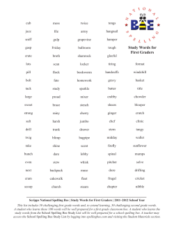 Study Words for First Graders - Socorro Consolidated Schools