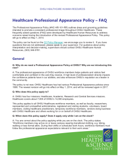 Healthcare Professional Appearance Policy &ndash; FAQ