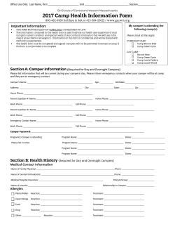 Camp Health Form