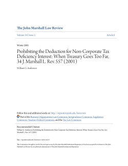 Prohibiting the Deduction for Non-Corporate Tax Deficiency Interest
