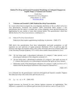 Radical Pro Drop and Fusional Pronominal Morphology in