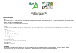 COASTAL NAVIGATION Course Syllabus