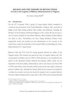 kelson and the theory of revolutions,military intervention in nigeria
