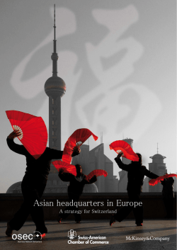 Asian headquarters in Europe - A strategy for Switzerland