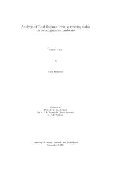 Analysis of Reed Solomon error correcting codes