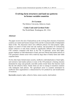Evolving farm structures and land use patterns in former socialist