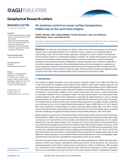 Air moisture control on ocean surface temperature, hidden key to the