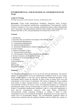 Environmental and Ecological Consequences of War
