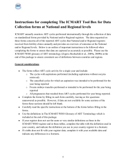 Instructions for completing The ICMART Tool Box for Data Collection