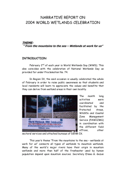 narrative report on 2004 world wetlands celebration