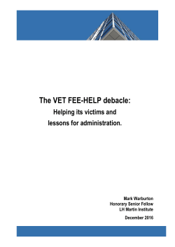The VET FEE-HELP debacle