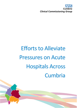 Efforts to Alleviate Pressures on Acute Hospitals Across Cumbria