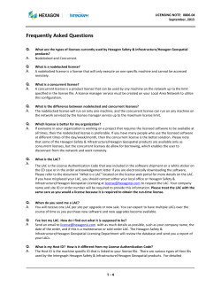 Frequently Asked Questions - Hexagon Intergraph License Web Site