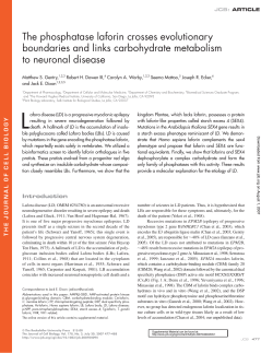 The phosphatase laforin crosses evolutionary