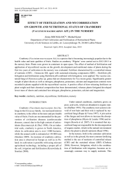 EFFECT OF FERTILIZATION AND MYCORRHIZATION ON
