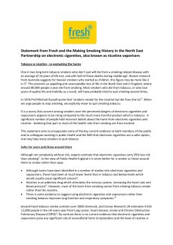 Statement from Fresh and the Making Smoking History in the North
