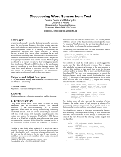 Discovering Word Senses from Text