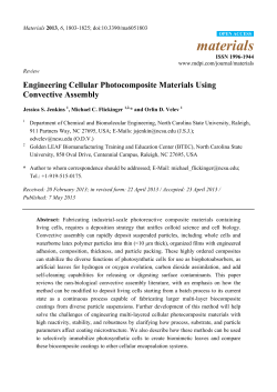 Engineering Cellular Photocomposite Materials Using Convective