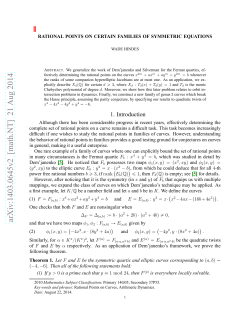 Rational points on certain families of symmetric equations
