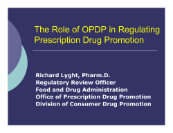 The Role of OPDP in Regulating Prescription Drug Promotion