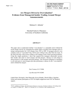 Evidence from Managerial Insider Trading Around Merger