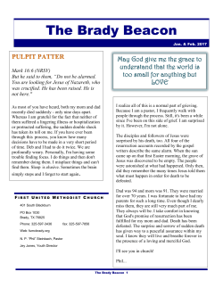 The Brady Beacon - First United Methodist Church of Brady