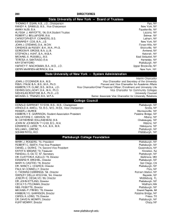 Board Of Trustees - SUNY Plattsburgh