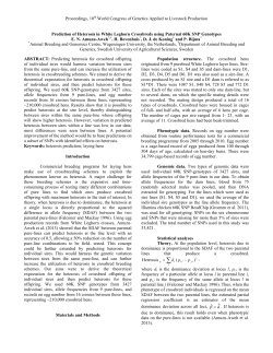 Prediction of Heterosis in White Leghorn Crossbreds using