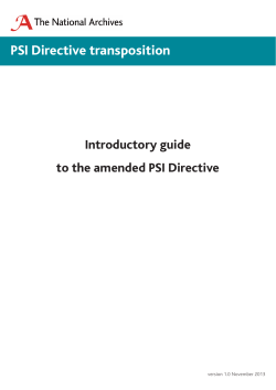 Introductory guide to the amended PSI Directive