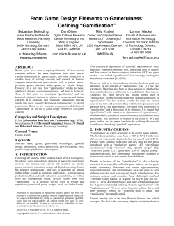 From Game Design Elements to Gamefulness: Defining &ldquo;Gamification&rdquo;