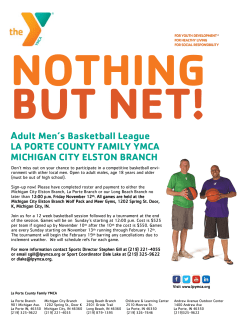 Adult Men`s Basketball League LA PORTE COUNTY FAMILY YMCA