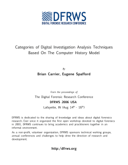Categories of Digital Investigation Analysis Techniques