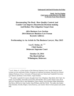 Chief Justice of the Delaware Supreme Court