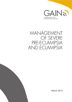 management of severe pre-eclampsia and eclampsia