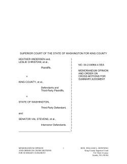 superior court of the state of washington for king county